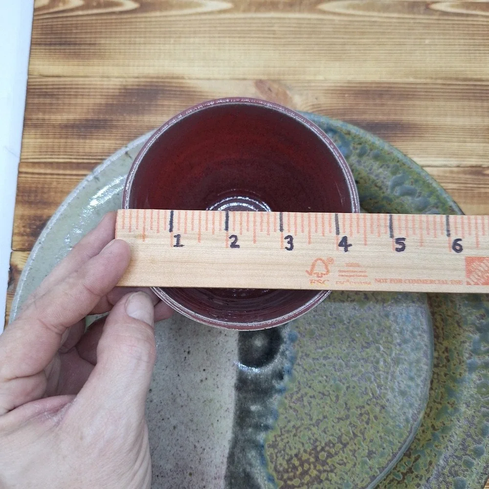 Handmade Pottery Chip & Dip‎ Snack Plate with Attached Dipping Bowl 10.5